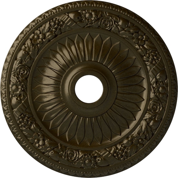 Ekena Millwork Bellona Ceiling Medallion (Fits Canopies up to 3 5/8"), 23 5/8"OD x 3 5/8"ID x 1 1/8"P, Green Gold CM23BEGGS - main